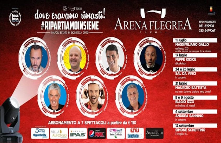 L’Estate all’Arena Flegrea, ecco il programma. Si parte l’11 luglio