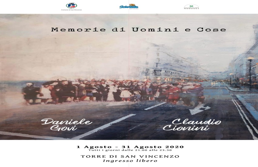 San Vincenzo: ‘Memorie di Uomini e Cose’, alla Torre la mostra di pittura di Govi e Cionini