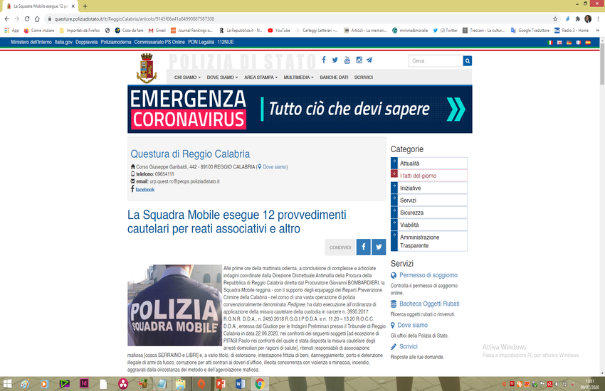 12 arresti per associazione mafiosa a Reggio Calabria