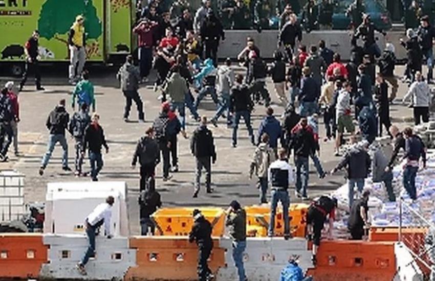 Scontri tra tifosi e agenti feriti post Nardò-Nocerina, scattano due arresti e una denuncia