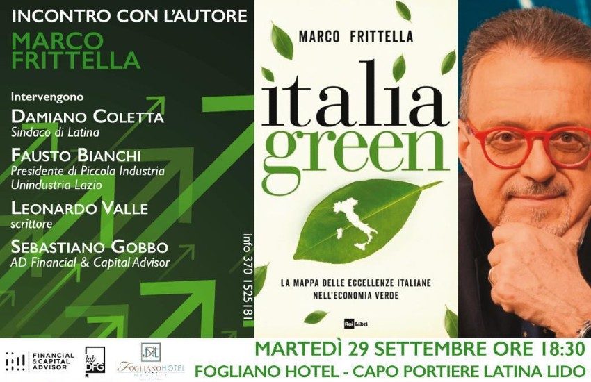 Il giornalista del Tg1 Marco Frittella presenta all’hotel Fogliano il suo libro “Italian Green”