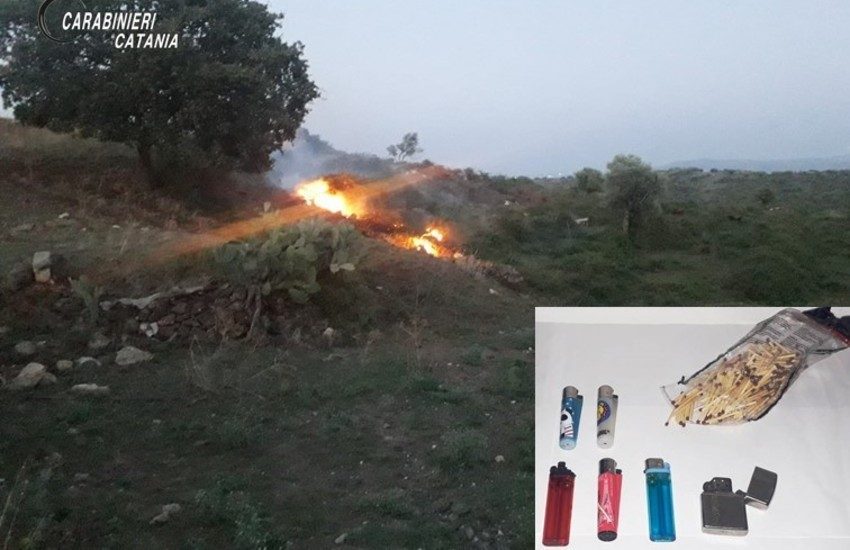 Militello in Val di Catania, rischiava di far propagare il fuoco nelle campagne, denunciato un allevatore