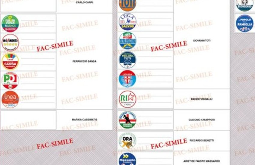 Elezioni Liguria, come si vota: fac-simile scheda e legge elettorale