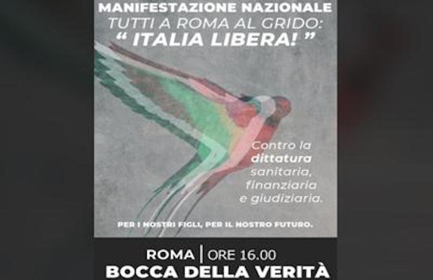 Negazionisti, ultradestra e no Mask, in piazza a Roma contro la «Dittatura sanitaria»