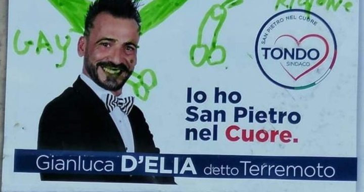 disegni volgari sul volantino elettorale