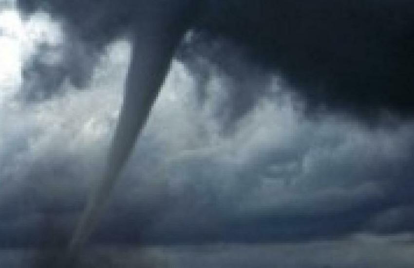 Maltempo nel Salento. Fulmine incendia palma, trombe d’aria minacciano la costa