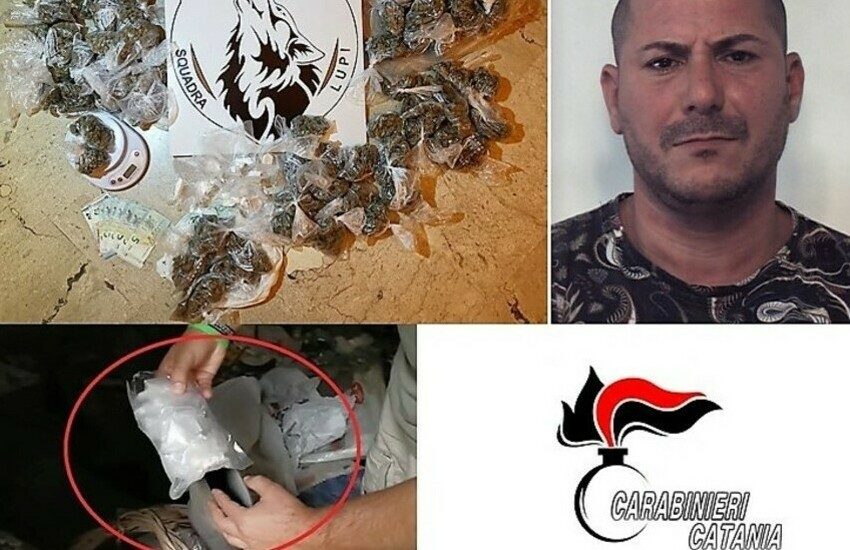 San Cristoforo, sequestro di  cocaina e marjuana, manette per un sorvegliato speciale