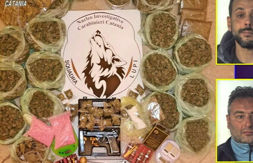 Catania, seconda casa utilizzata come deposito di droga e armi. Due arresti dei Lupi in via Palermo