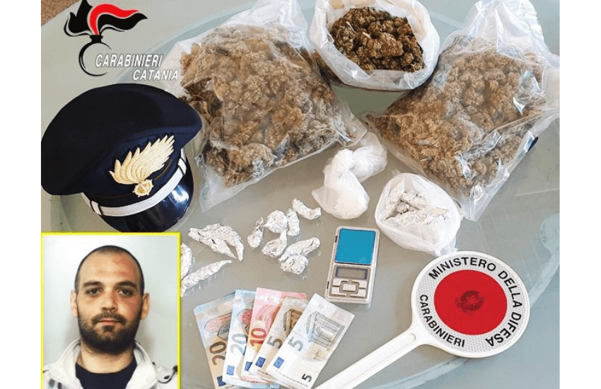 Misterbianco, spaccia e nega di essere il proprietario della stalla. Trovata la droga e arrestato