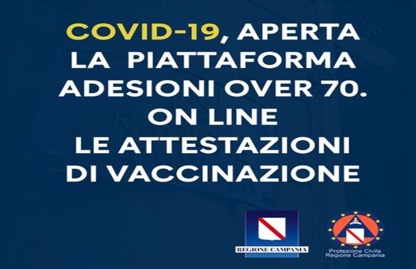 La Regione Campania annuncia l’apertura della piattaforma telematica per le vaccinazioni degli over 70: i link a cui accedere