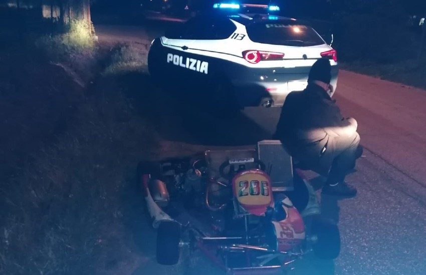 Fondi, col go kart sulla Monti Lepini: polizia e carabinieri non riuscivano a stargli dietro…