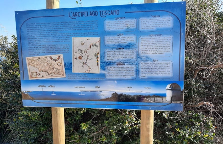 Punta Falcone: un nuovo pannello dedicato all’Arcipelago Toscano