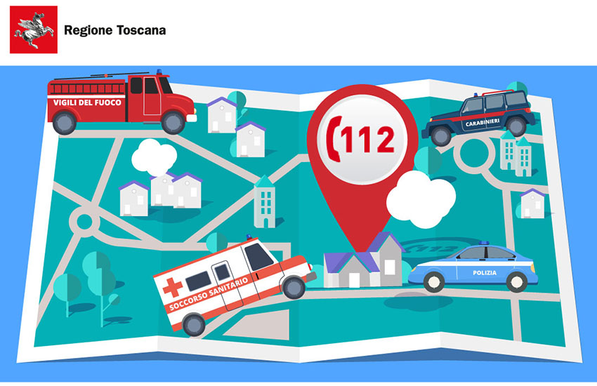 Attivo da oggi in tutta la Toscana il numero unico per l’emergenza: 112. Anche con app
