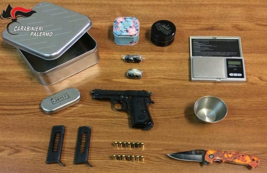 Palermo – Pistola e hashish detenuti illegalmente, arrestato dai Carabinieri