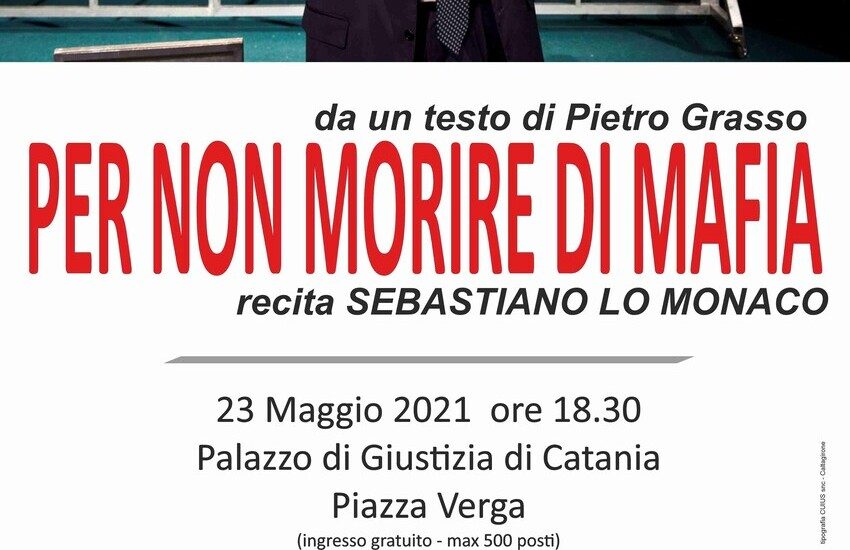 Catania, anniversario strage Capaci, messa in scena dello spettacolo “Per non morire di mafia”