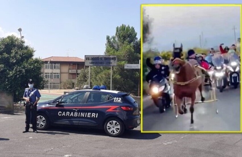 Camporotondo Etneo, altri sei siracusani denunciati per la folle corsa di cavalli alle “Piscine”