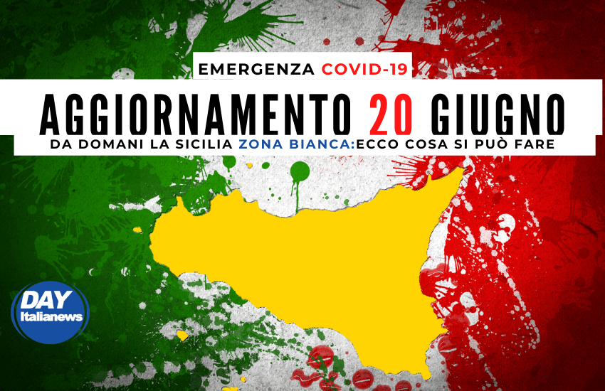 Covid 20 giugno, solo 135 casi, nessun decesso. Tamponi giù. Da domani Sicilia “Bianca”, ecco le regole