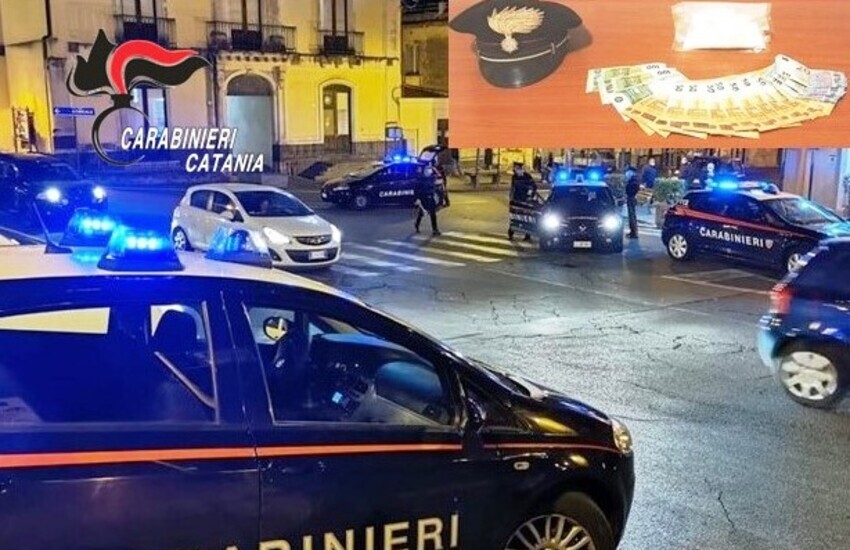 Aci Bonaccorsi sfugge all’alt e lancia la droga dal finestrino, raggiunto ed arrestato dai Carabinieri