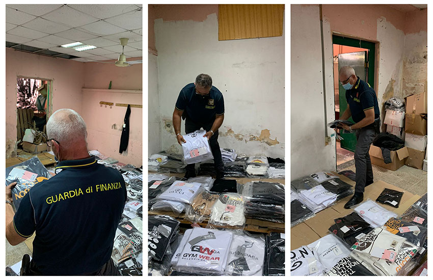 Oltre 4mila capi d’abbigliamento contraffatti scoperti dalla GdF di Marcianise