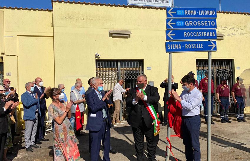 Via Maria Alessandra Barbantini a Grosseto con un pezzo di Piedimonte Matese