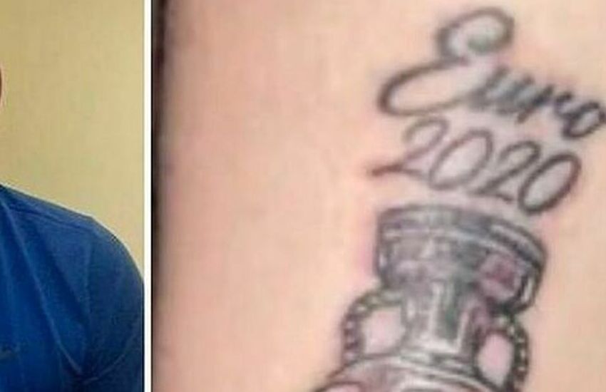 Italia-Inghilterra: tifoso inglese si tatua la coppa sulla gamba e diventa virale