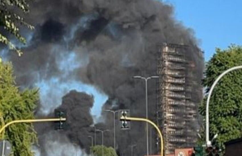 Milano: Incendio di vaste proporzioni distrugge palazzo di 15 piani