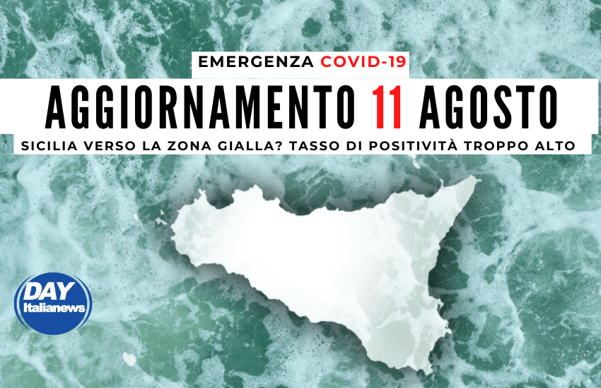Covid 11 agosto, tasso di positività altissimo, i casi non scendono. Sicilia verso la Zona Gialla?