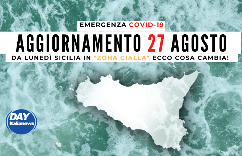 Covid 27 agosto, salgono casi e tasso di positività. Sicilia “Zona Gialla”, ecco cosa cambia