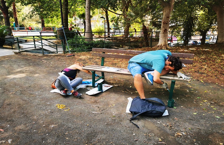 Catania, volontari Rotary Club puliscono il parco Falcone