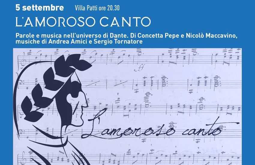Caltagirone, domenica 5 settembre, a Villa Patti, “L’Amoroso Canto – Parole e musica nell’universo di Dante”
