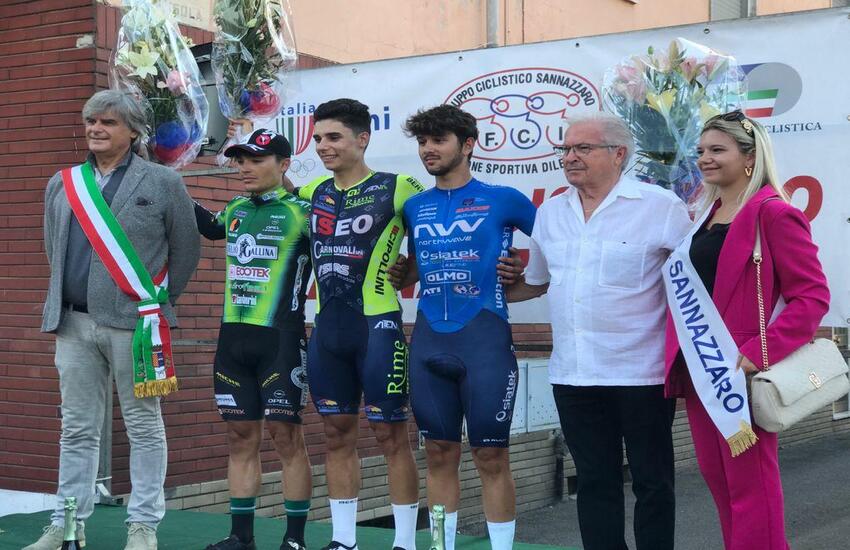 Il ciclista vittoriese Samuele Pirrè La Terra conquista il terzo posto al 67mo Gran Premio Sannazzaro dè Burgondi in provincia di Pavia