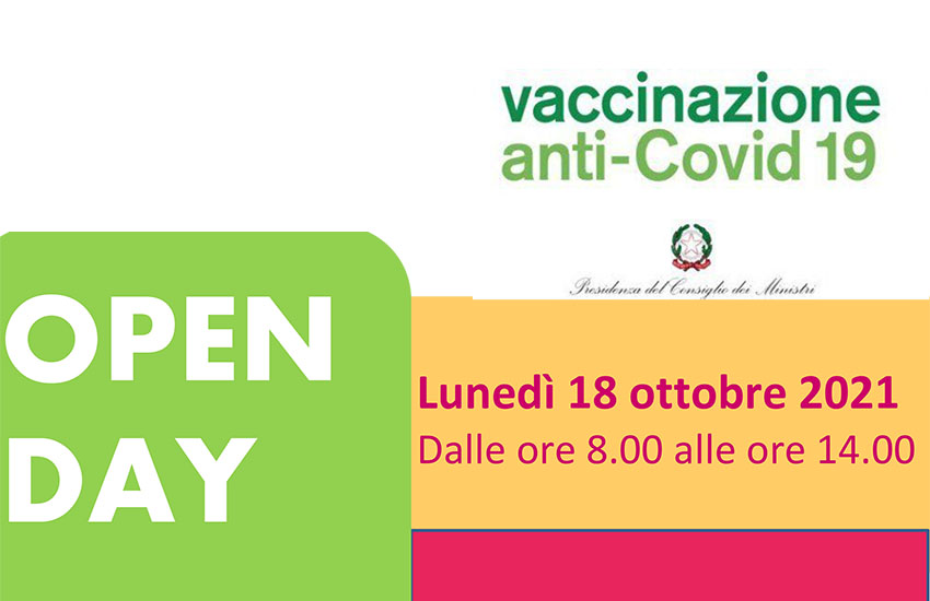 Open Day lunedì 18 ottobre: continua la campagna vaccinale in Irpinia