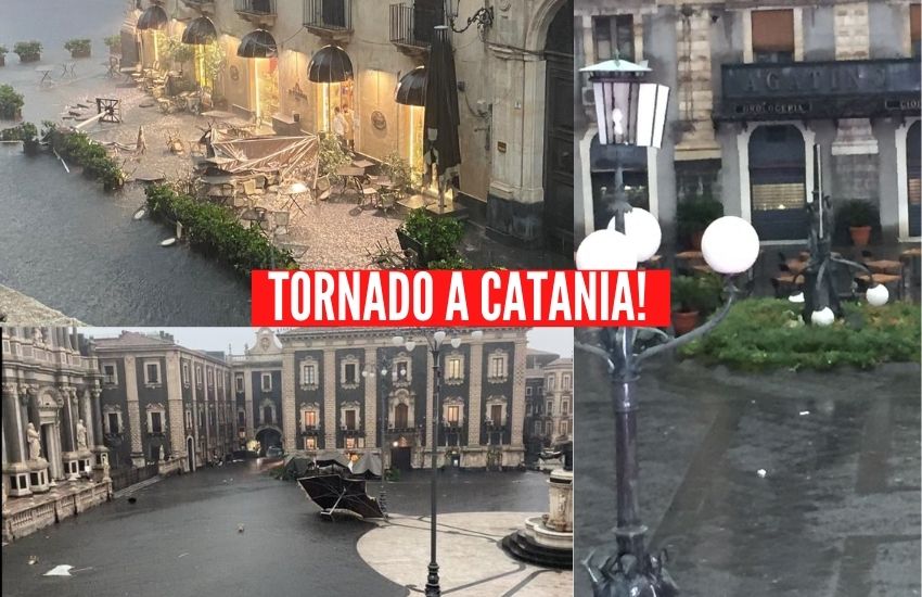 Tornado a Catania, feriti al centro storico. Anche in provincia abbattuti alberi e auto in panne: 44 gli interventi dei vigili del fuoco [FOTO GALLERY]