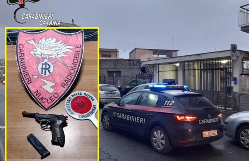 Catania, andava in giro con una pistola semiautomatica clandestina. Arrestato 39enne