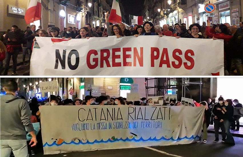 Green pass e alluvione: Catania manifesta il suo malessere
