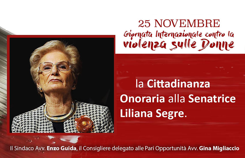 Cesa (CE) si schiera contro la violenza sulle donne. Alla senatrice Segre la cittadinanza