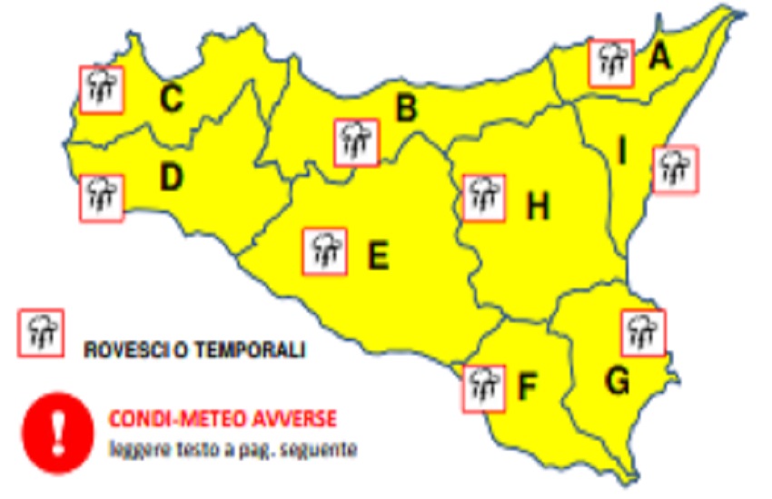Meteo Sicilia: Protezione Civile dirama allerta gialla per la giornata di domani