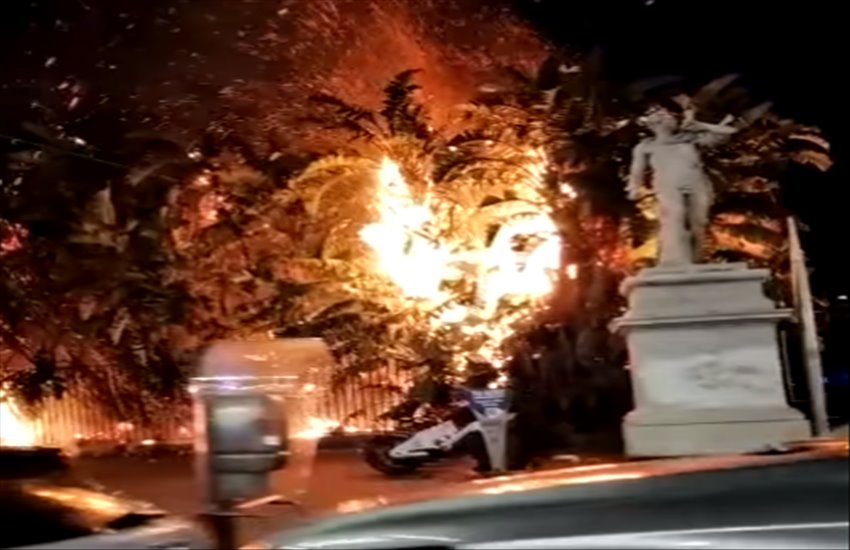 Villa Comunale in fiamme, così si distrugge un patrimonio della città (VIDEO)