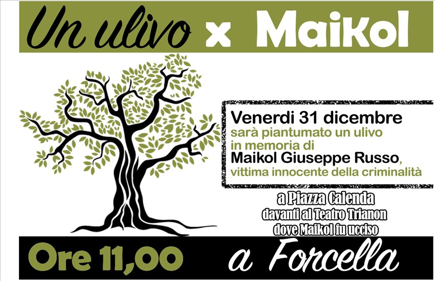 Iniziativa a Forcella contro la criminalità: “Un ulivo per Maikol”, vittima innocente della camorra