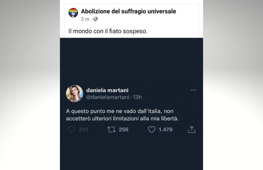 Super Green Pass, Daniela Martani minaccia: “Me ne vado dall’Italia, basta limitazioni alla mia libertà”