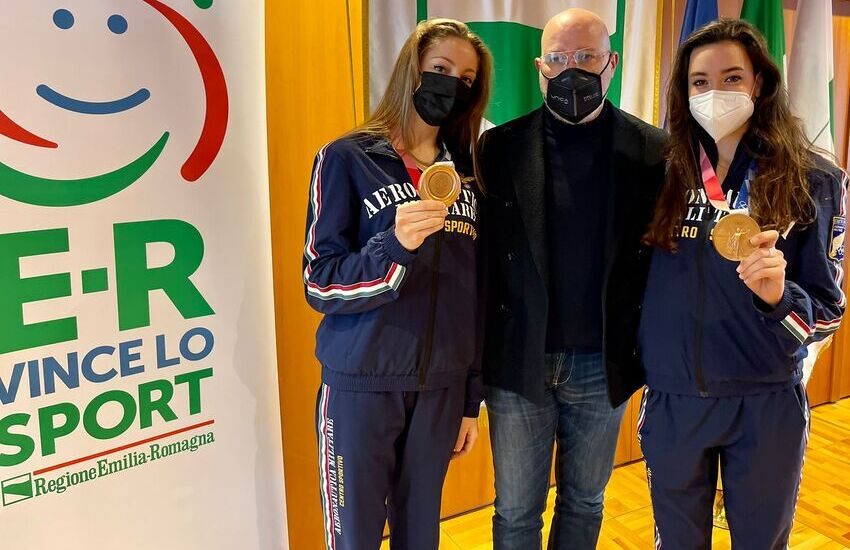 Ginnastica ritmica, le farfalle Maurelli e Santandrea premiate dalla Regione