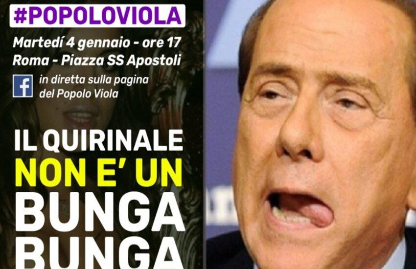 Quirinale, Popolo Viola: “Un migliaio le adesioni al presidio No Berlusconi”