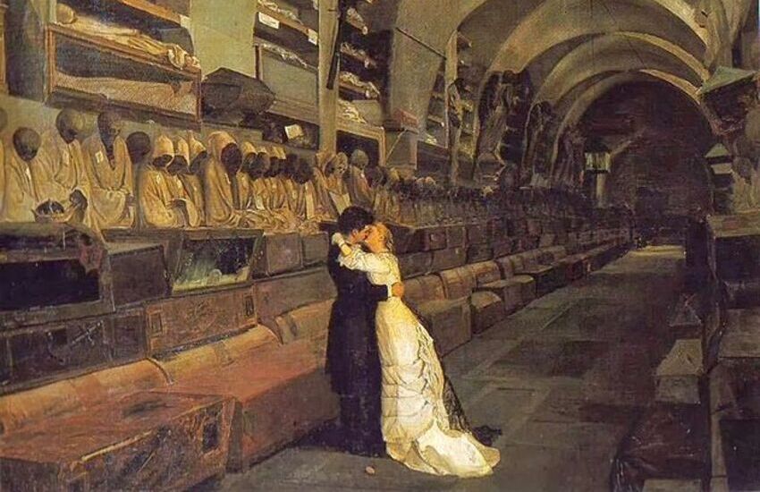 Quel misterioso bacio alle Catacombe dei Cappuccini: ”Amore e Morte” di Calcedonio Reina