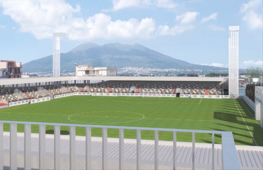 Lo stadio di Palma Campania si rifà il trucco: impianto “all’inglese”, negozi e ristoranti destinati alle famiglie