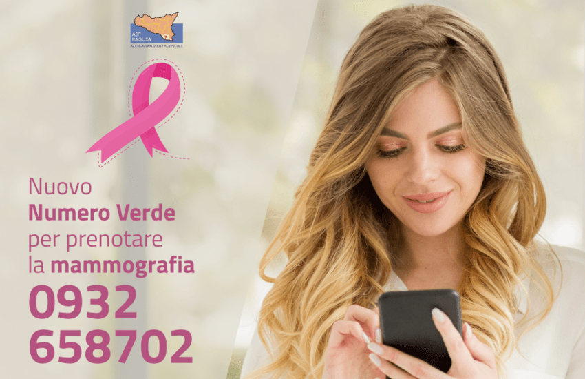 Un nuovo numero dedicato per prenotare la mammografia in provincia di Ragusa. Sarà attivo da lunedì 10 gennaio