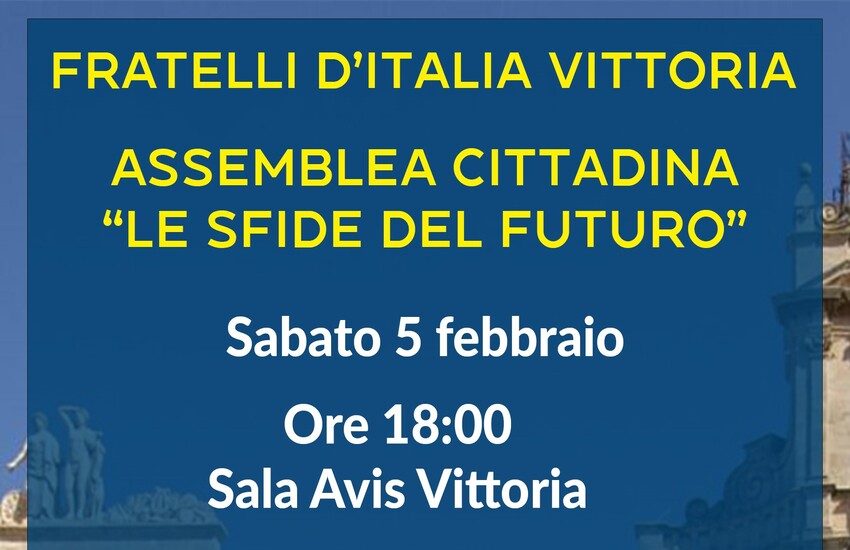 Assemblea Cittadina di FdI a Vittoria sabato 5 febbraio. La coordinatrice: Cannata: “Tracciamo le sfide del futuro”