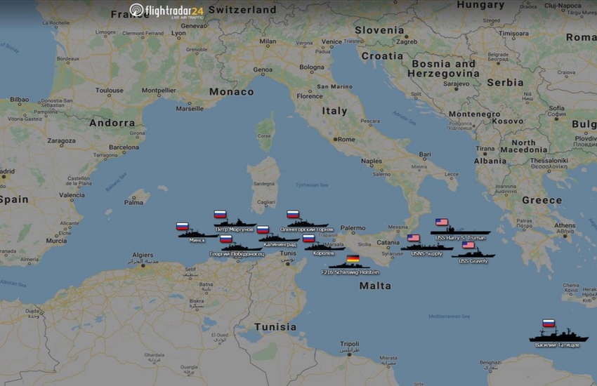 Flotta di navi russe e americane a largo di Calabria e Sicilia: ecco cosa sta succedendo
