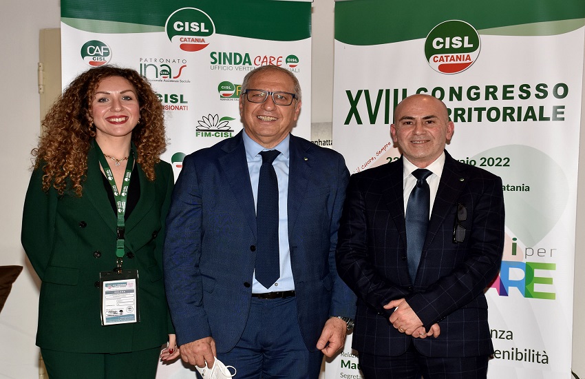 Congresso Cisl Catania all’hotel Plaza: Maurizio Attanasio riconfermato segretario provinciale