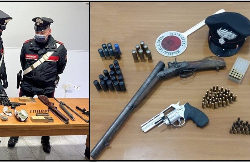 Catania, contrasto alla detenzione di armi illegali. Tutte le armi sequestrate dai carabinieri da inizio anno