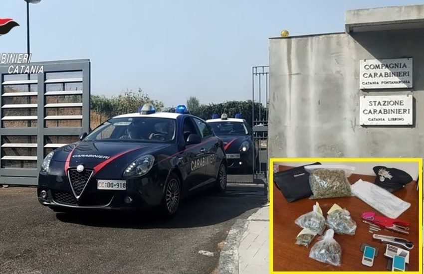 Librino, a passeggio con la famiglia e 230 grammi di marijuana. Arrestato
